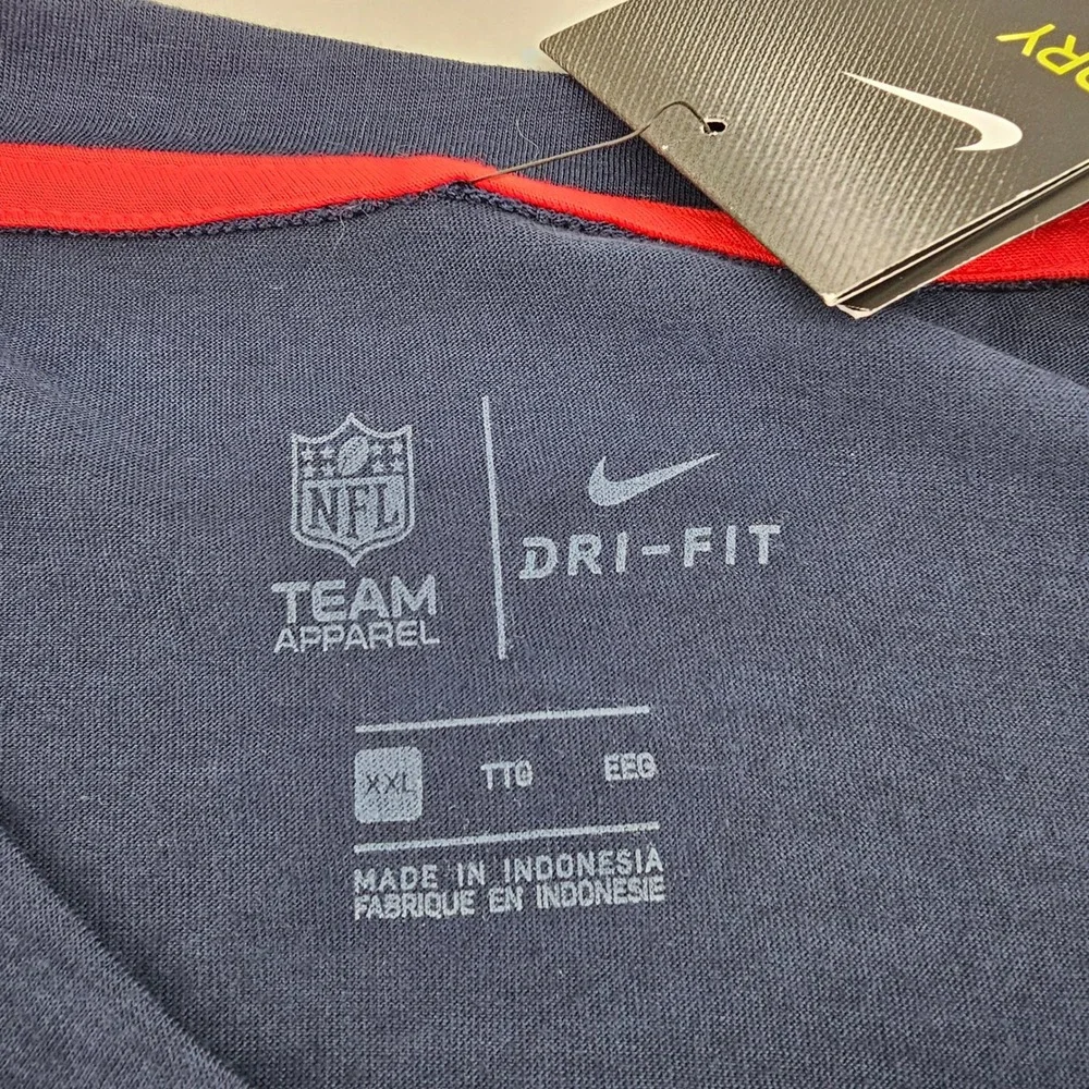 Nike New England Patriots T-Shirt Womens XXL Navy Blue Cropped Mesh NWT